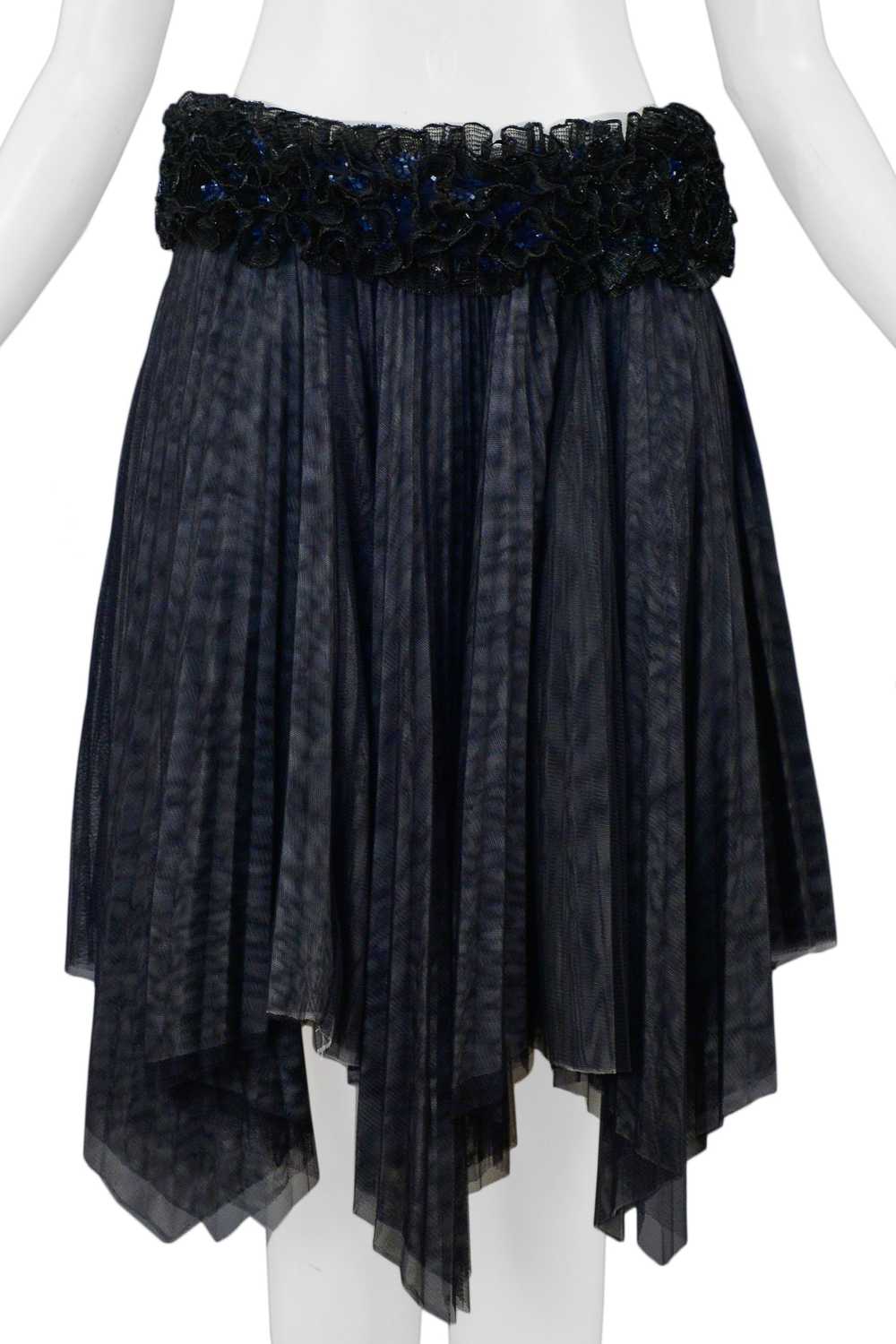 CHANEL PLEATED SKIRT WITH FLORAL SEQUIN WAISTBAND - image 4