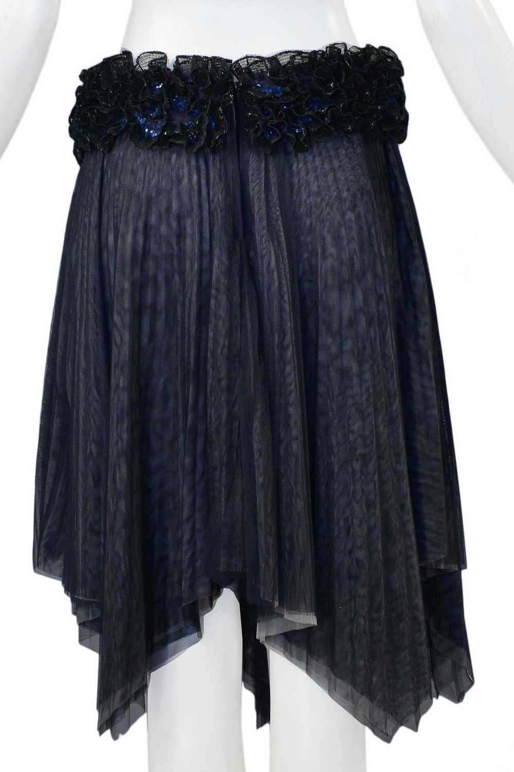 CHANEL PLEATED SKIRT WITH FLORAL SEQUIN WAISTBAND - image 6