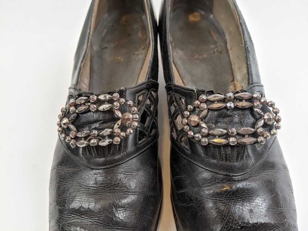 1910s-1920s Buckle Leather Heels | Approx Size 8-… - image 10