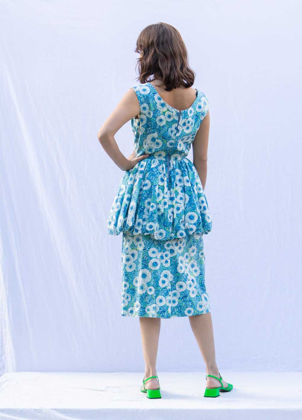 Floral Peplum 50's Dress - image 5