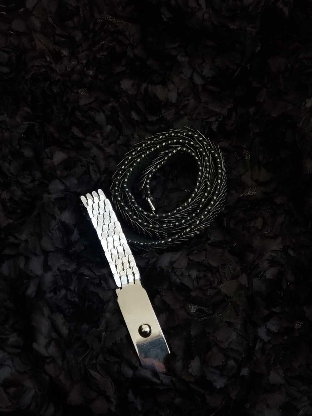Silver Slinky Metallic Belt - image 8