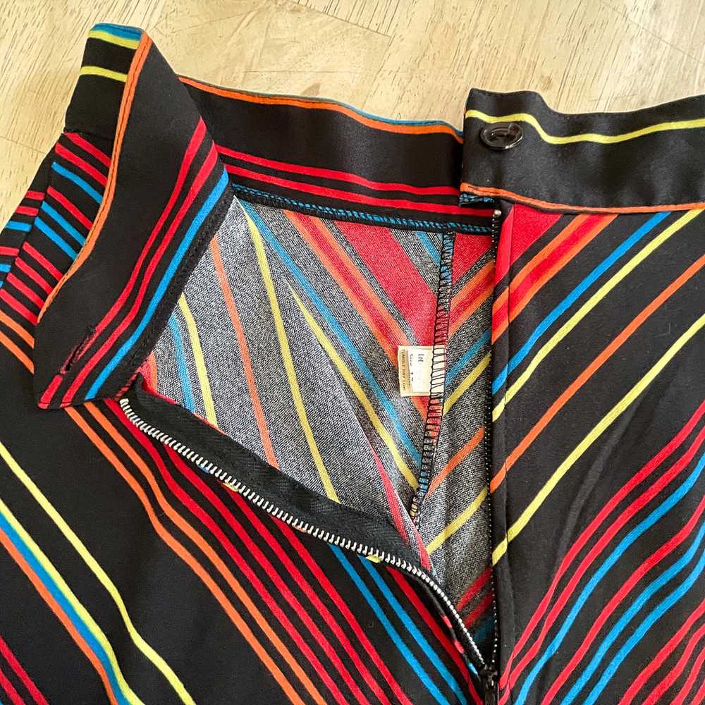 Vintage 70s Chevron Striped Mini Disco Skirt, A L… - image 10