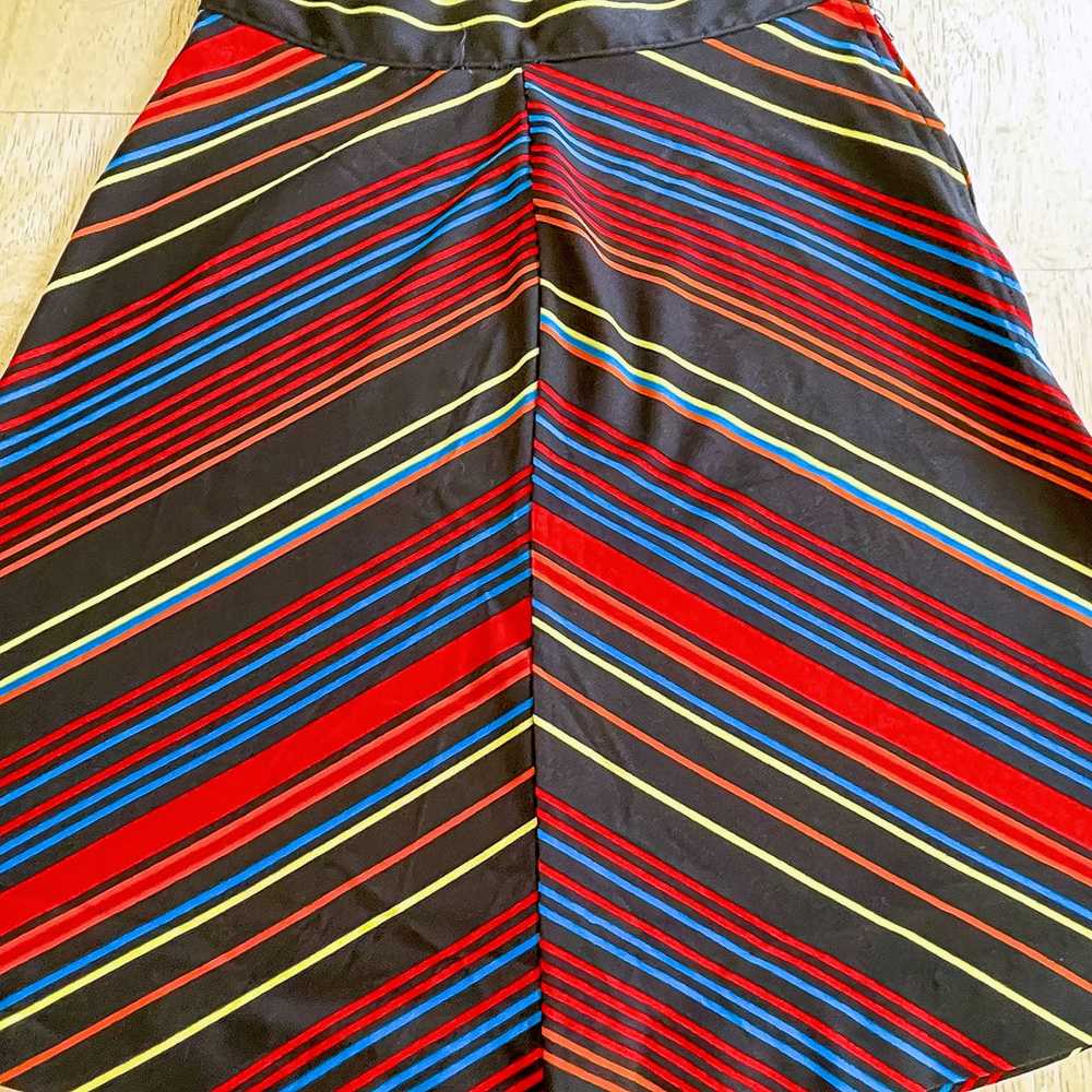 Vintage 70s Chevron Striped Mini Disco Skirt, A L… - image 3