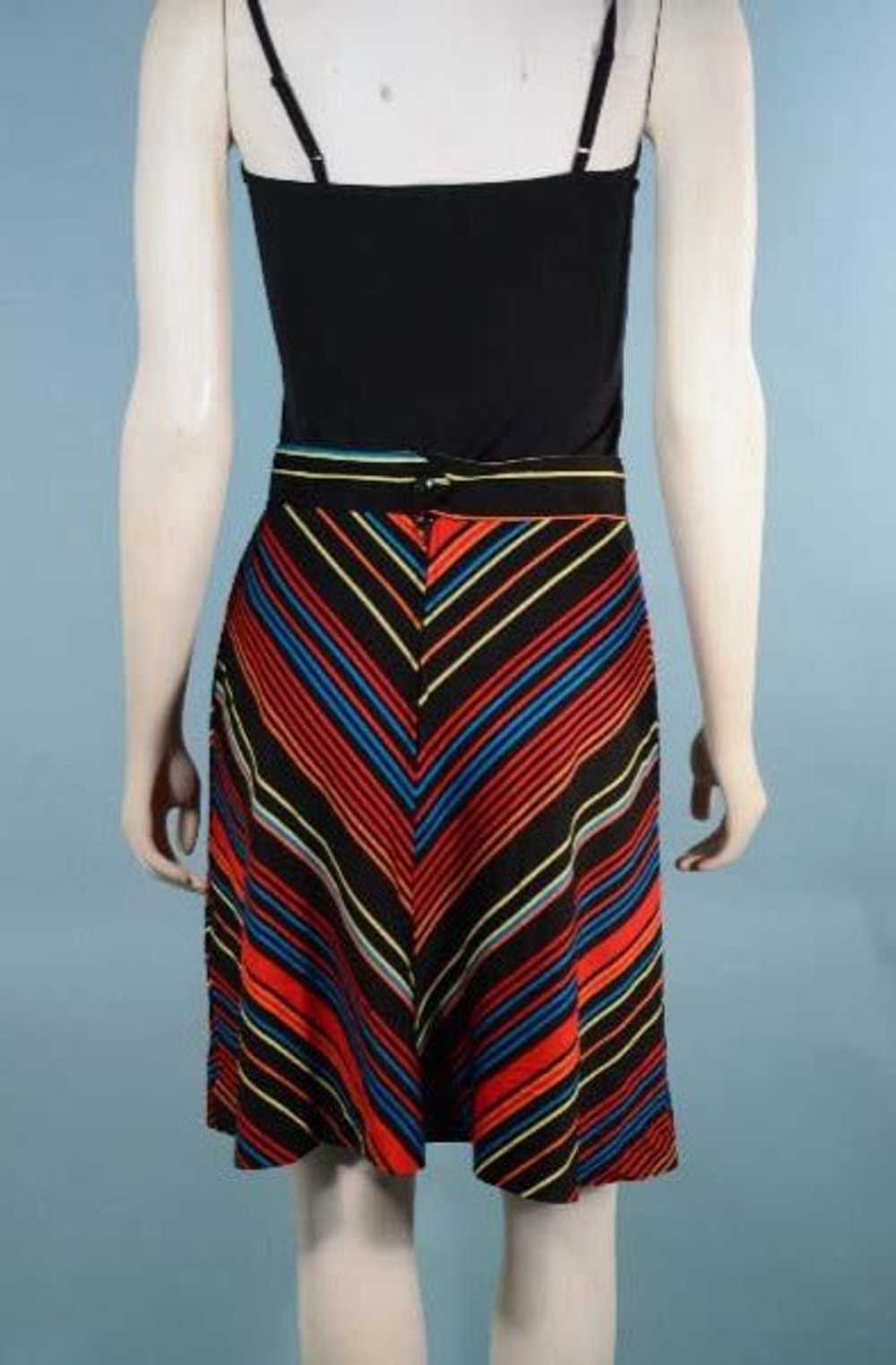 Vintage 70s Chevron Striped Mini Disco Skirt, A L… - image 6