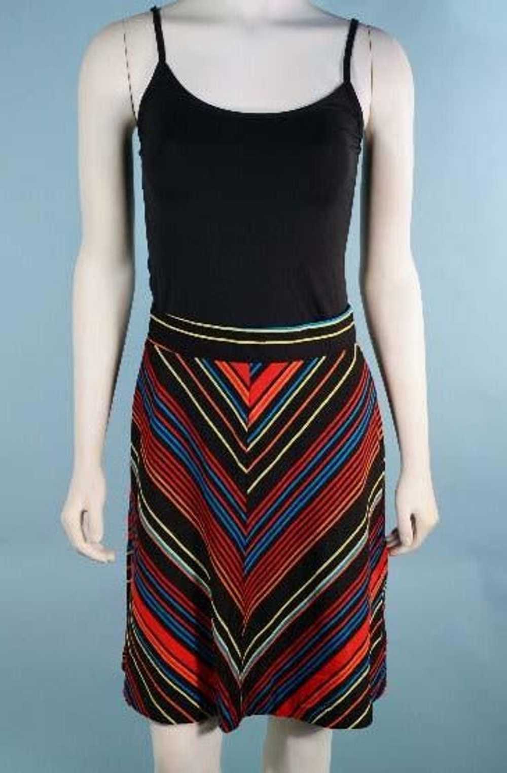Vintage 70s Chevron Striped Mini Disco Skirt, A L… - image 9