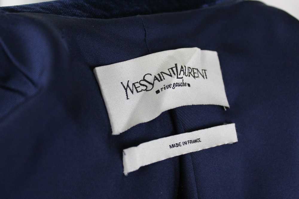 Yves Saint Laurent by Tom Ford Blue Velvet Skirt … - image 8