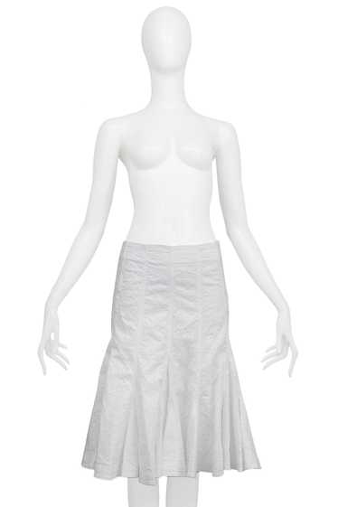 DIOR WHITE EYELET FLARE SKIRT