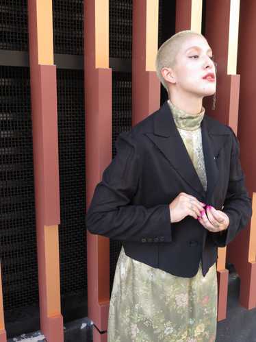 Yohji Yamamoto Noir + Sheer Panel Cotton Tuxedo Ja