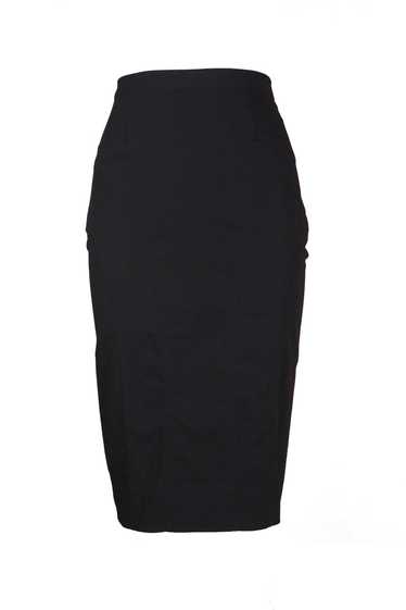 Jean Paul Gaultier Black Wool Stretch Pencil Skirt