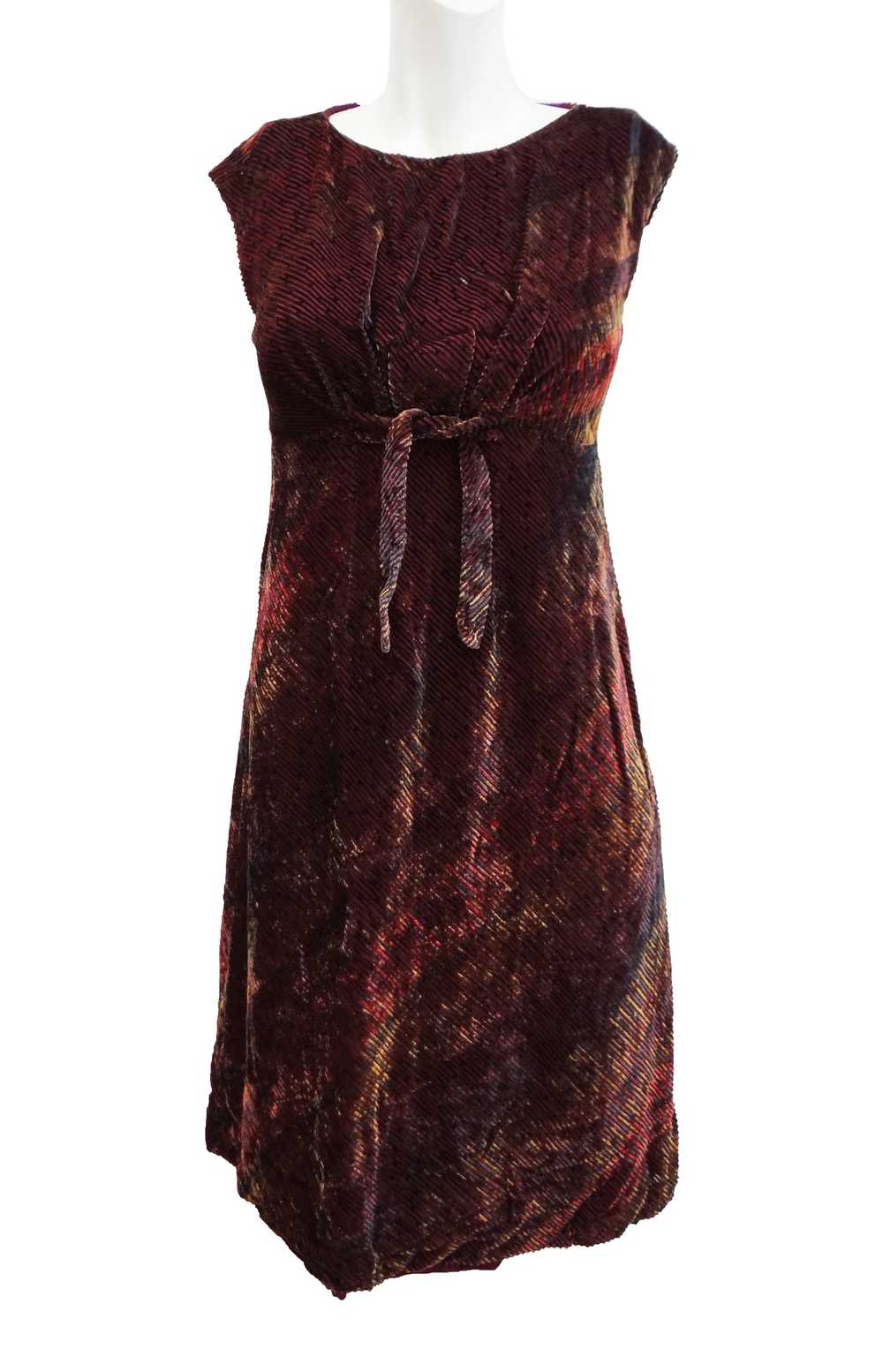 Anna Sui Shimmering Velvet Shift Dress, UK8 - image 1