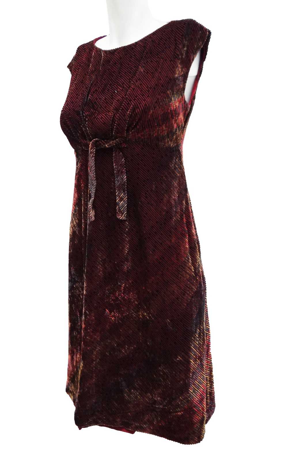 Anna Sui Shimmering Velvet Shift Dress, UK8 - image 3