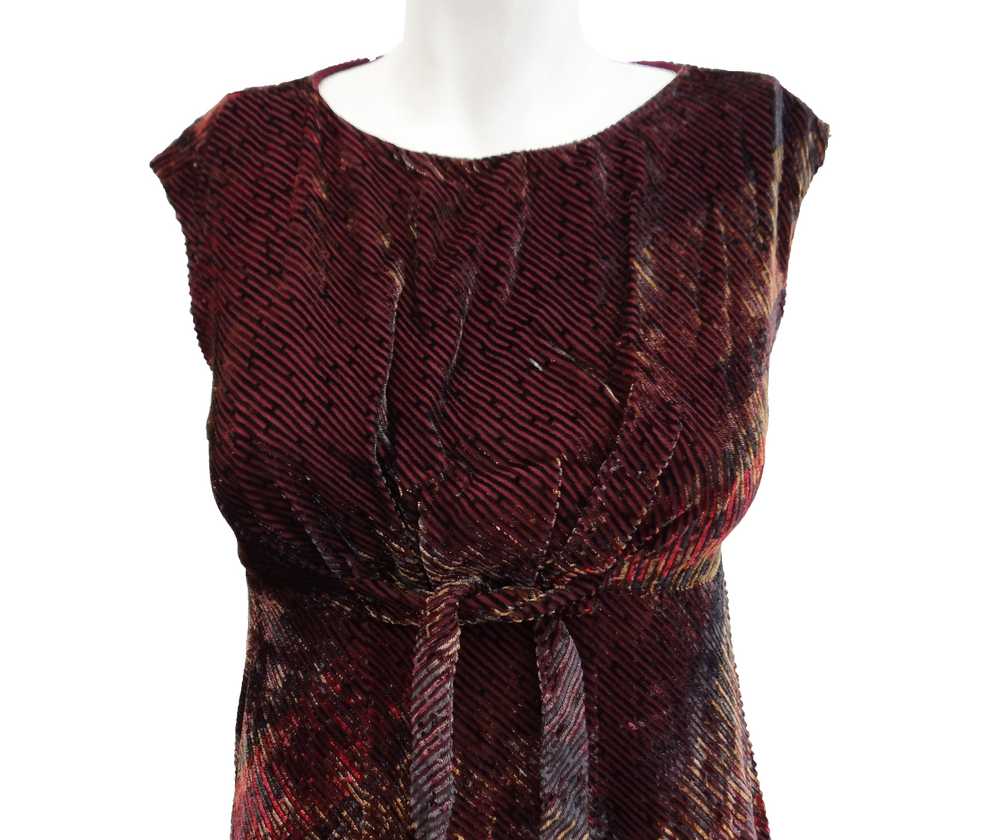 Anna Sui Shimmering Velvet Shift Dress, UK8 - image 5