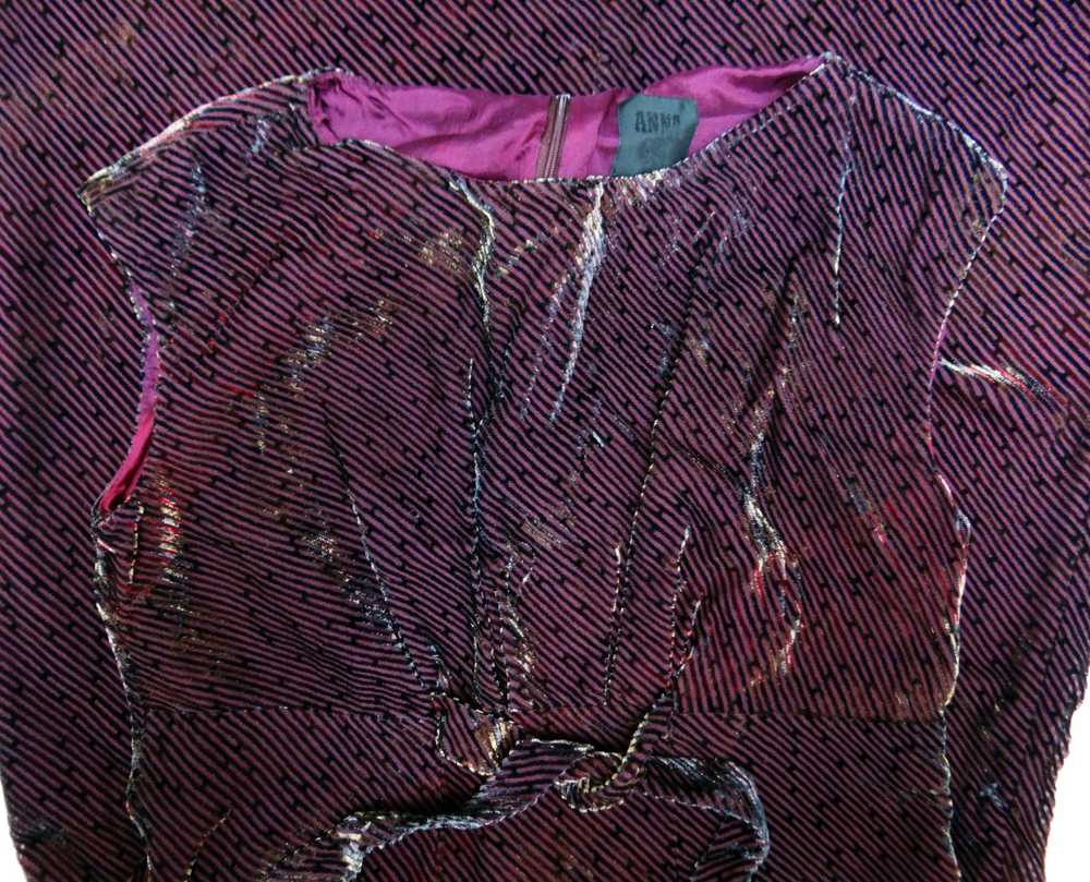 Anna Sui Shimmering Velvet Shift Dress, UK8 - image 7