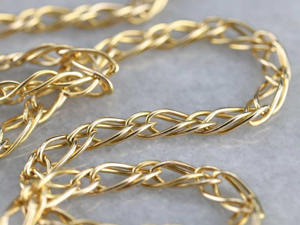Woven Gold Link Chain Necklace - image 1