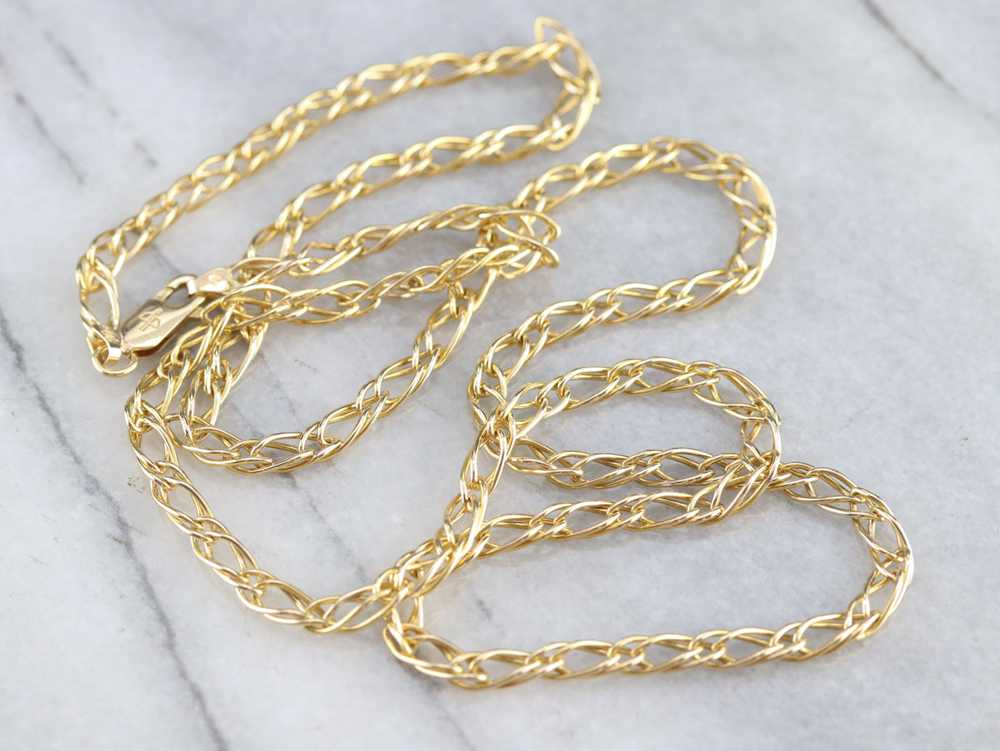 Woven Gold Link Chain Necklace - image 2
