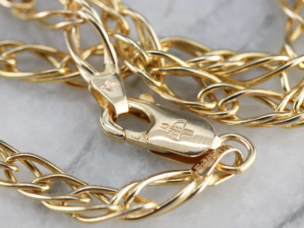 Woven Gold Link Chain Necklace - image 4