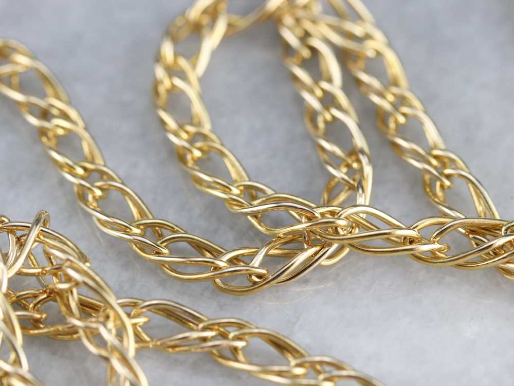 Woven Gold Link Chain Necklace - image 5