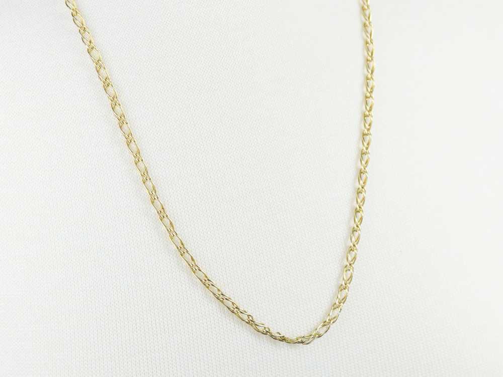 Woven Gold Link Chain Necklace - image 6