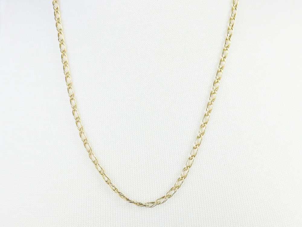 Woven Gold Link Chain Necklace - image 7