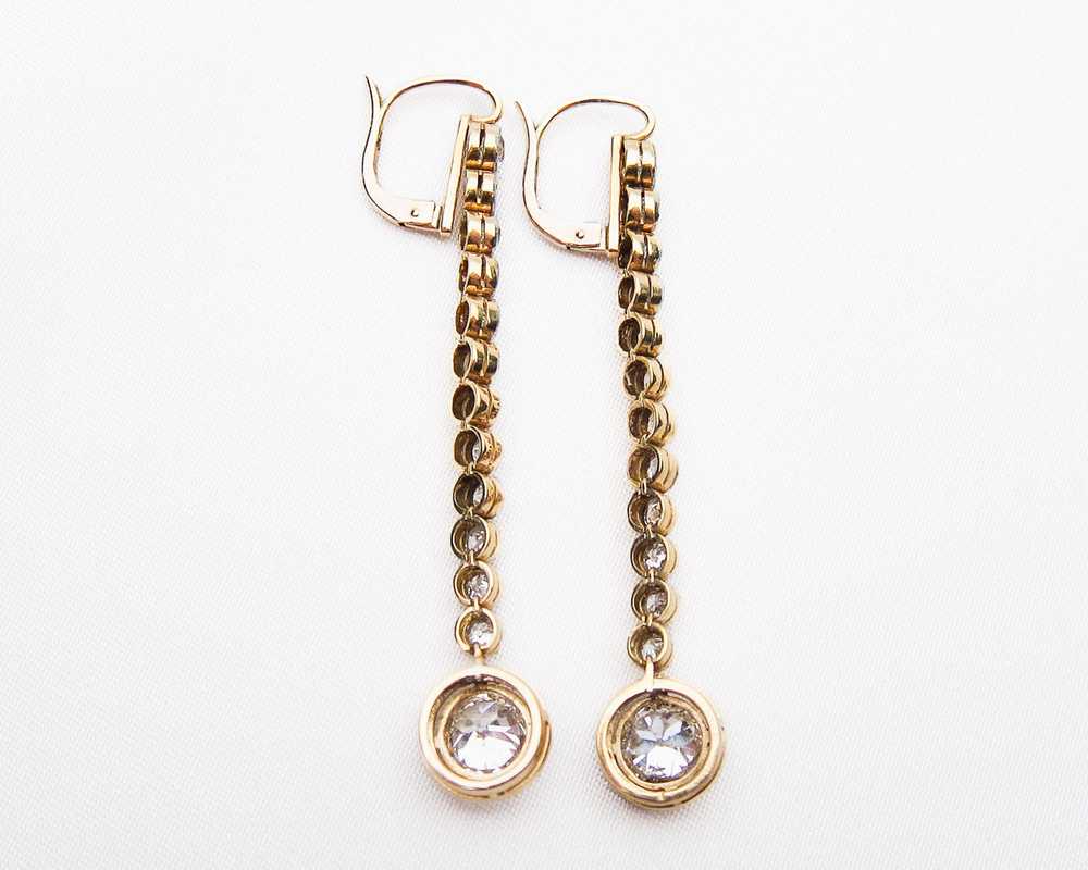 Art Deco Diamond Drop Earrings - image 3