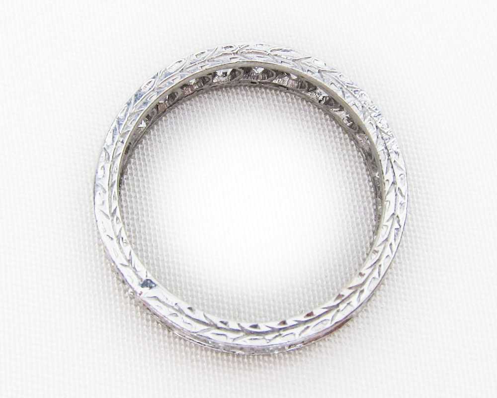 Art Deco White Gold Diamond Eternity Band - image 3