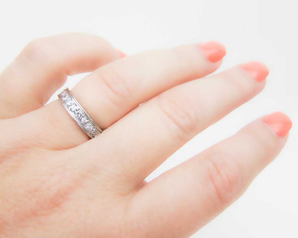 Art Deco White Gold Diamond Eternity Band - image 4