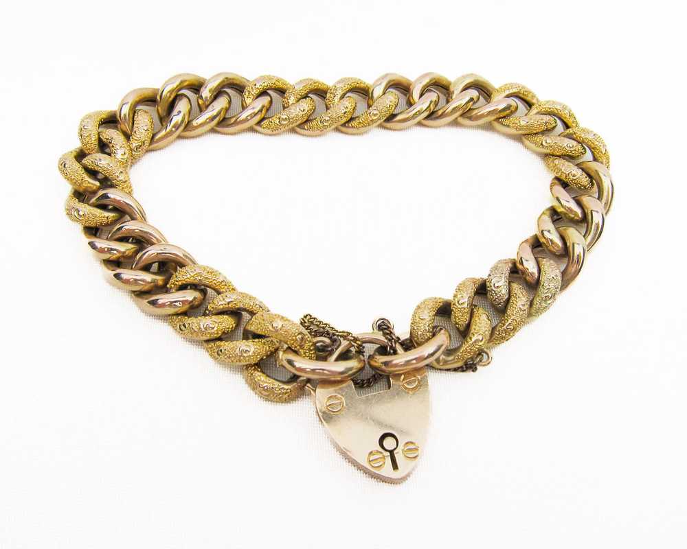 Victorian Heart Padlock Bracelet - image 2