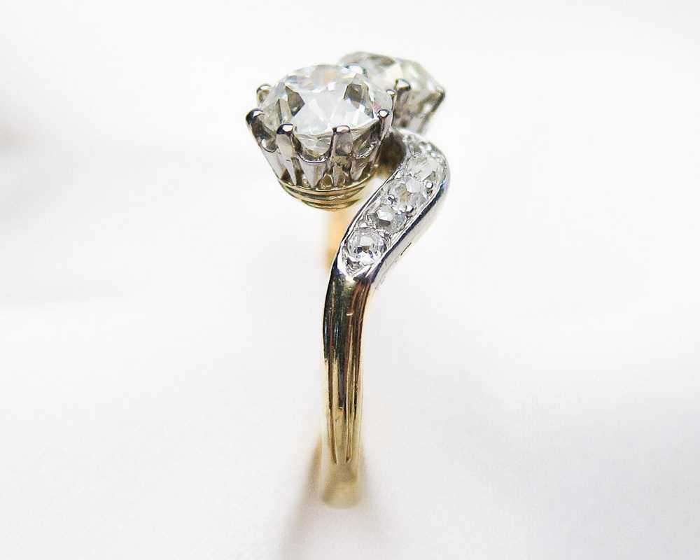 Edwardian Diamond Crossover Ring - image 2