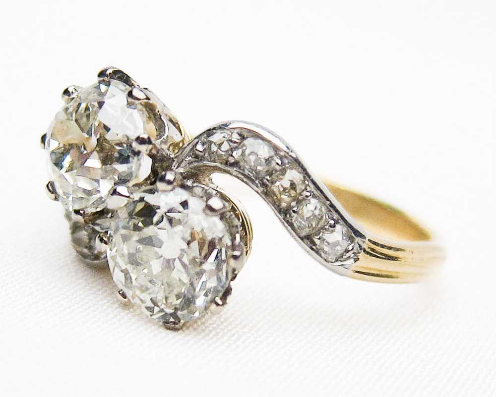 Edwardian Diamond Crossover Ring - image 6