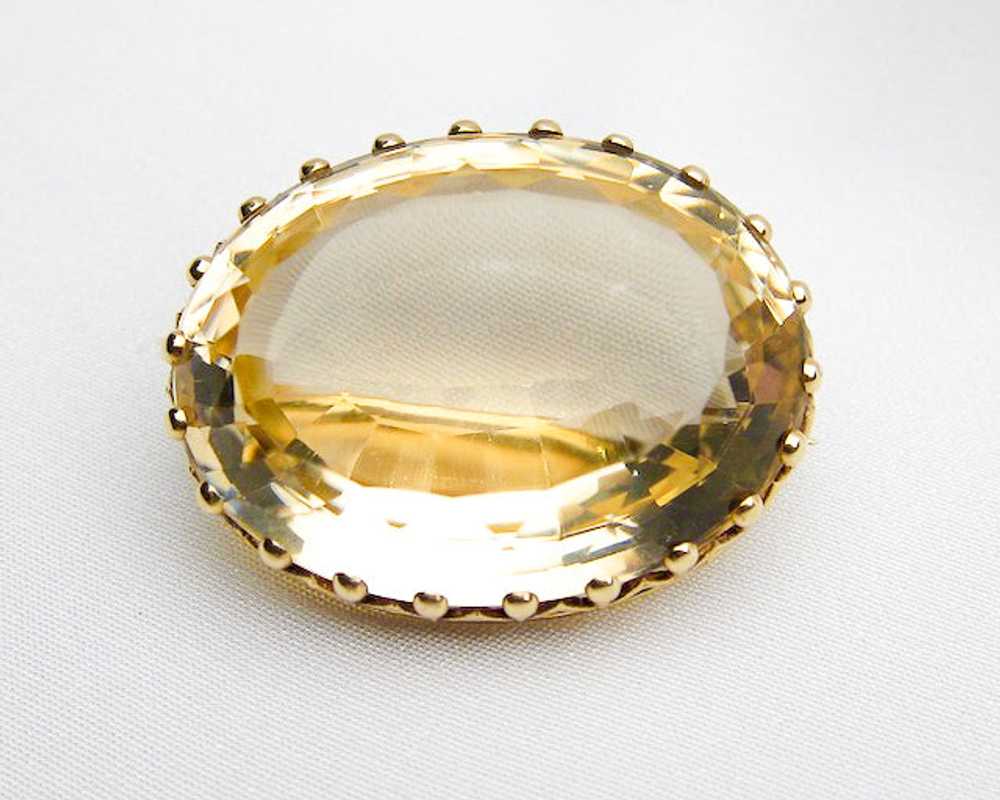 Midcentury Citrine Brooch - Gem