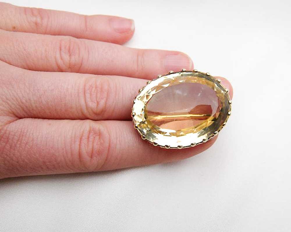 Midcentury Citrine Brooch - Gem