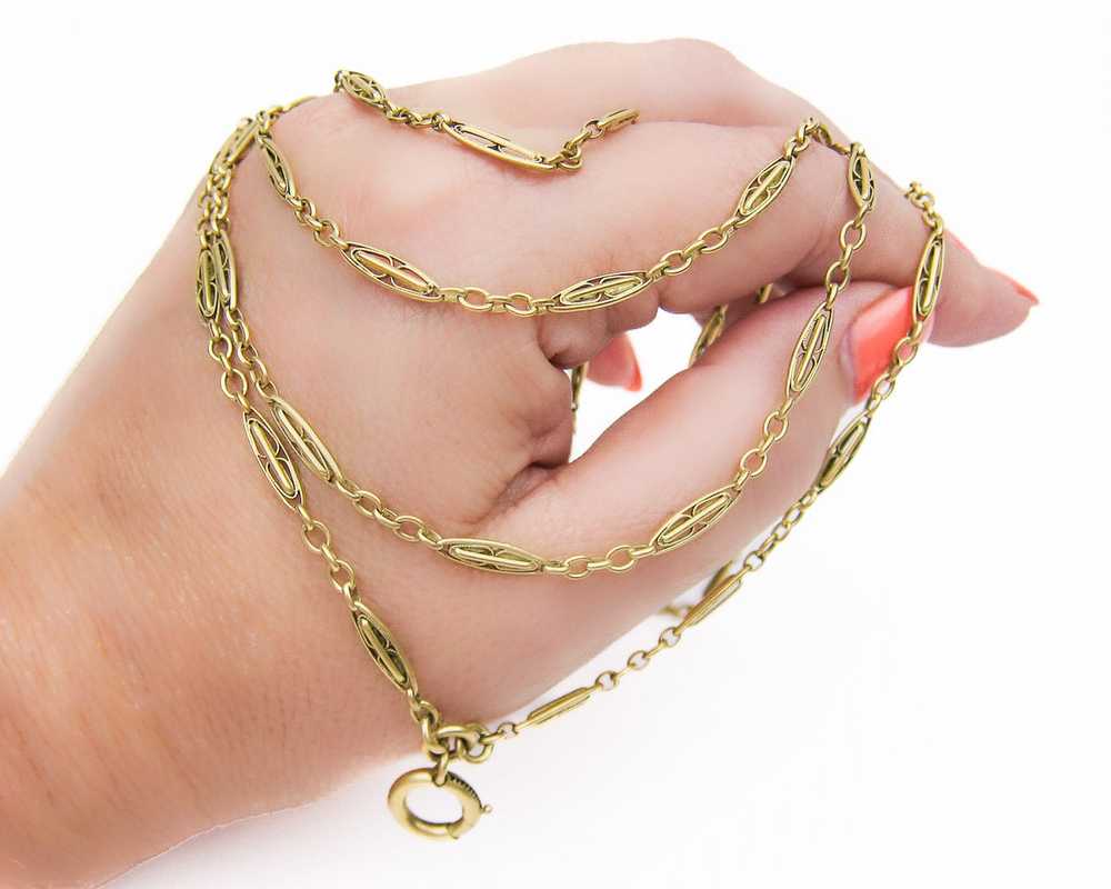 Victorian 18KT Gold French Chain - image 2