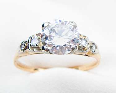 Retro-Era Diamond Engagement Ring - image 1