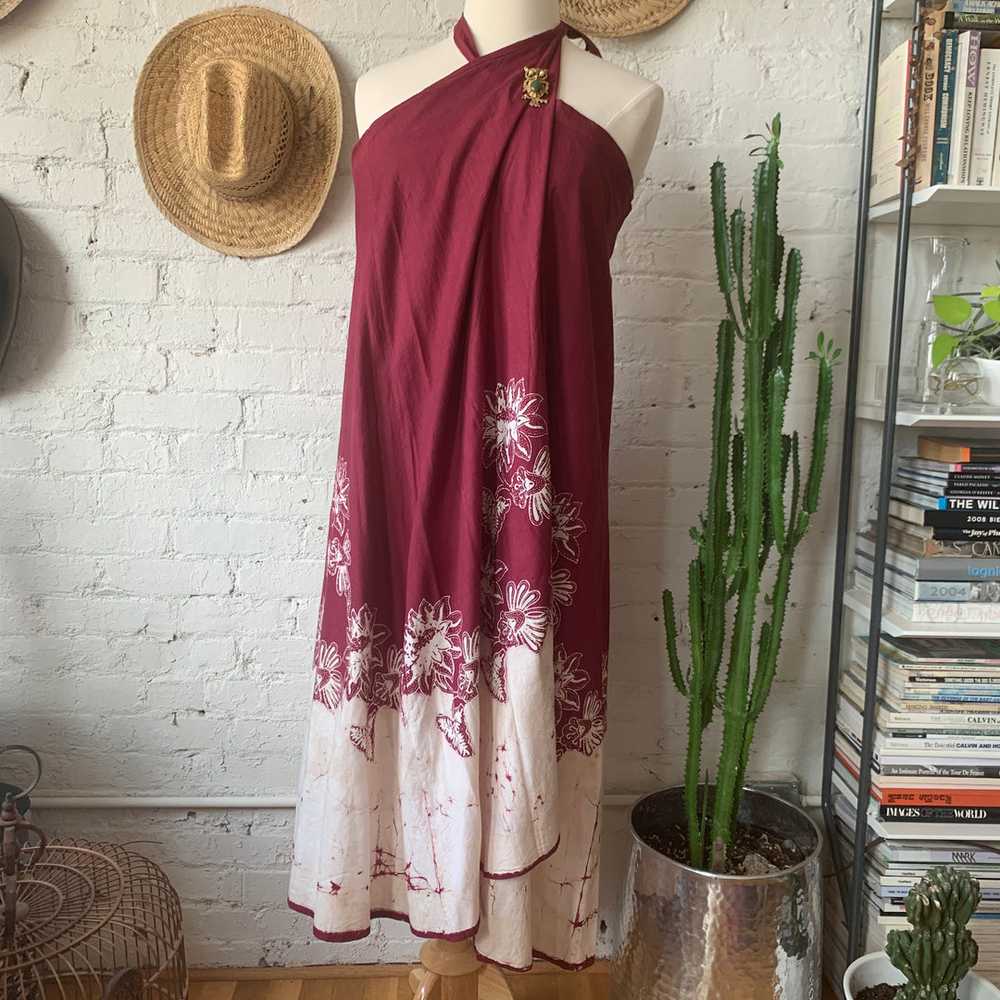 Vintage Hand Block Print Maxi Wrap Skirt - image 7