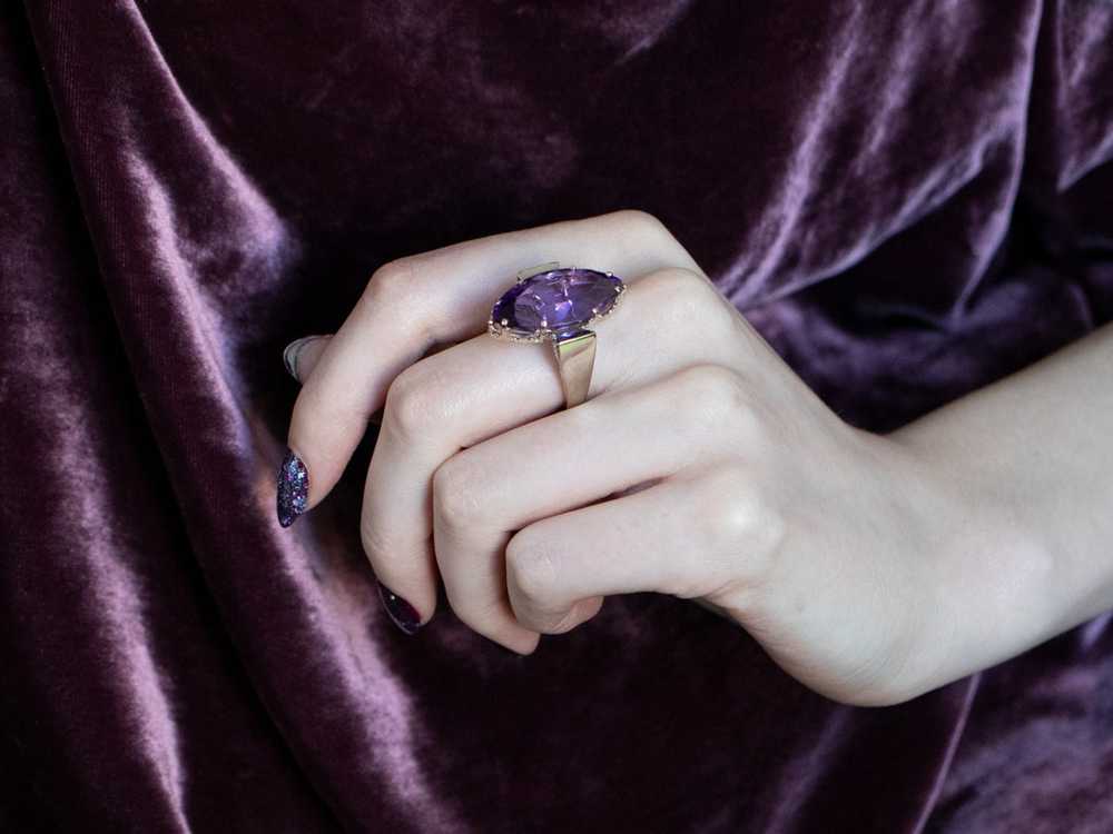 Marquise Cut Amethyst Cocktail Ring - image 10