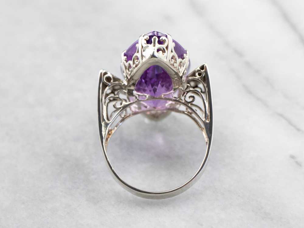 Marquise Cut Amethyst Cocktail Ring - image 5