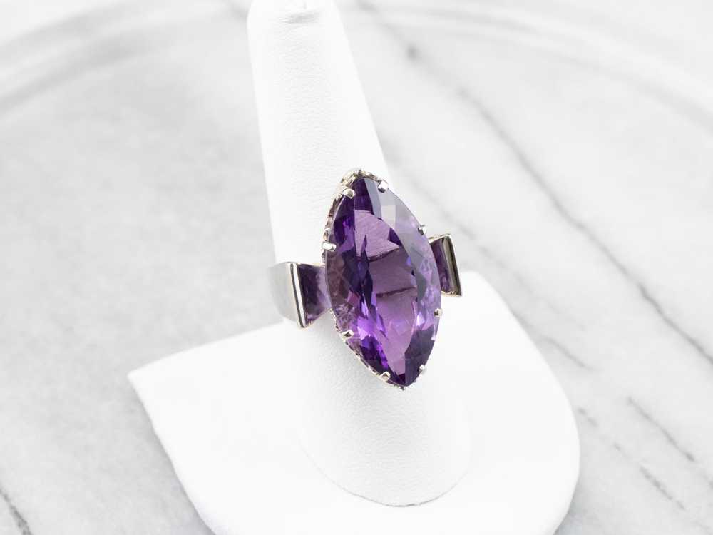Marquise Cut Amethyst Cocktail Ring - image 7