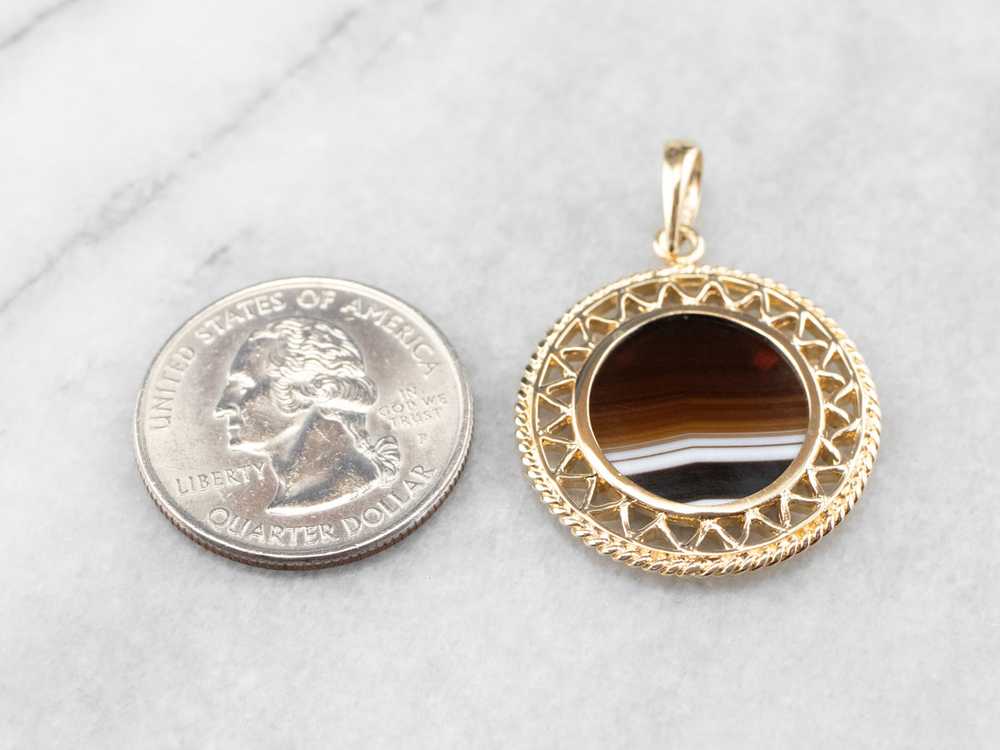 Mid Century Banded Agate Pendant - image 7
