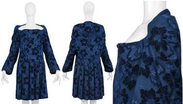 COMME DES GARCONS BLUE VELVET DEVORE FLORAL DRESS… - image 1