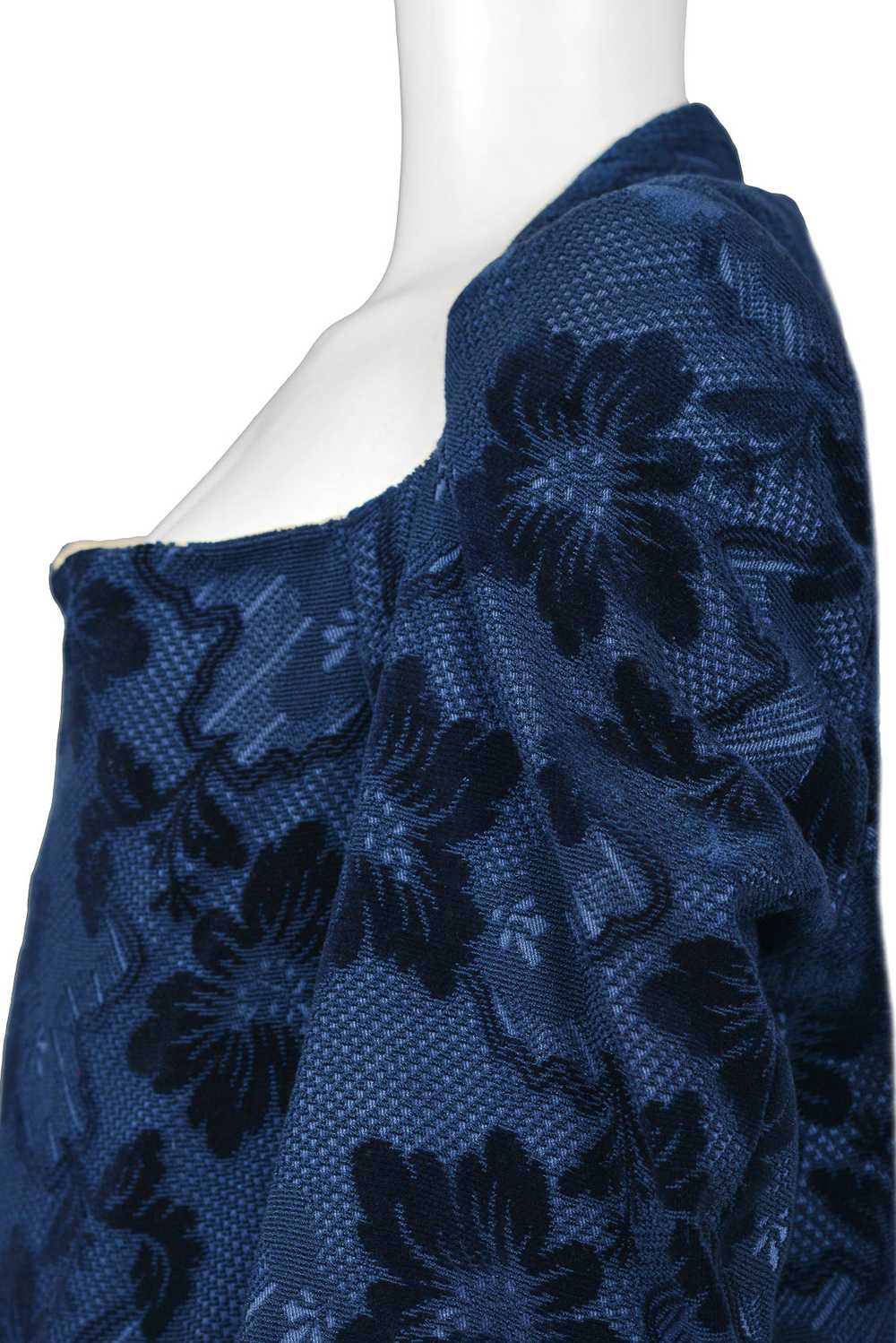 COMME DES GARCONS BLUE VELVET DEVORE FLORAL DRESS… - image 4