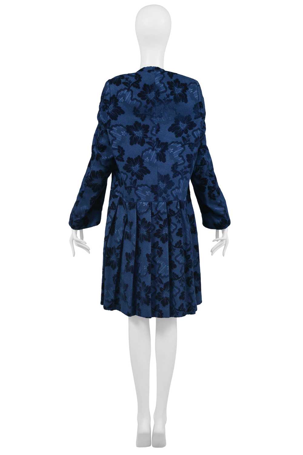 COMME DES GARCONS BLUE VELVET DEVORE FLORAL DRESS… - image 6