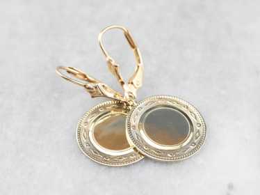 Simply Chic Gold Disk Drop Earrings - image 1