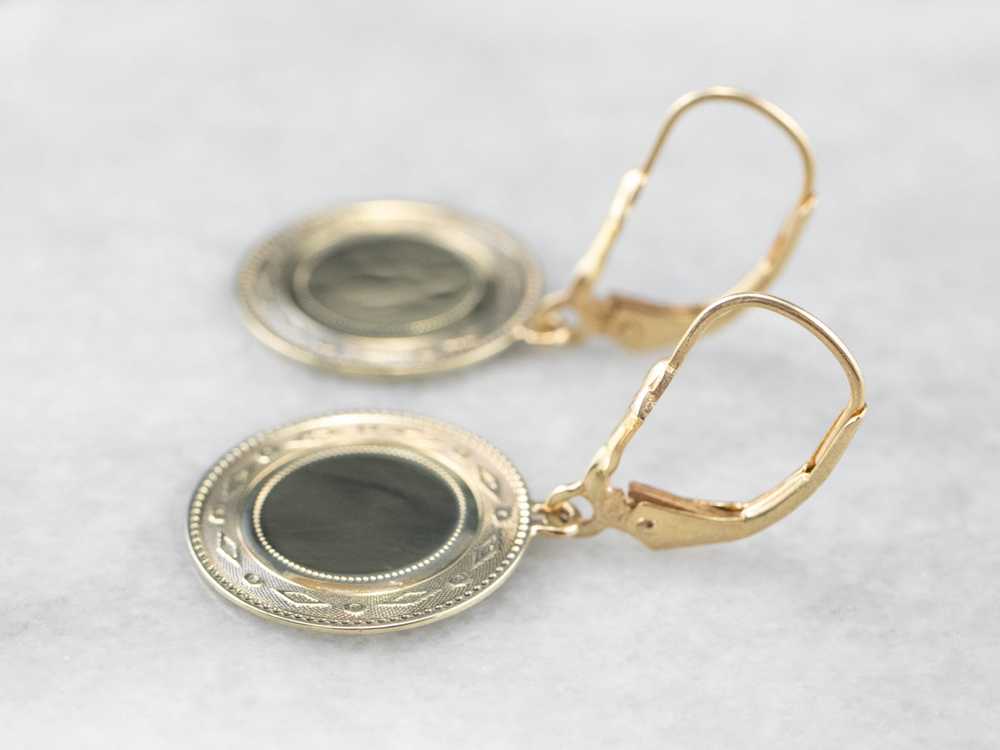 Simply Chic Gold Disk Drop Earrings - image 4
