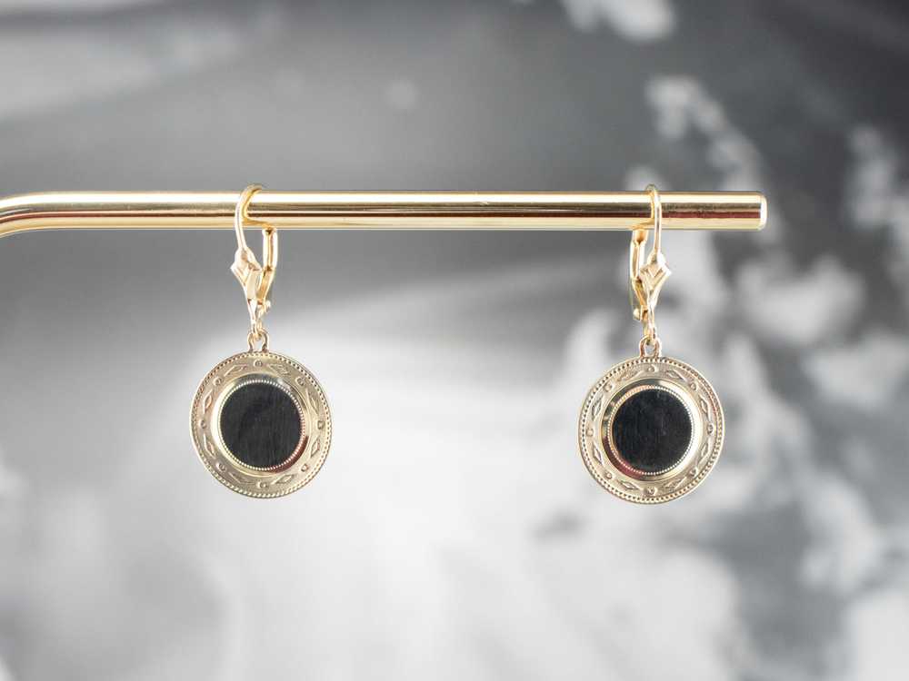Simply Chic Gold Disk Drop Earrings - image 7