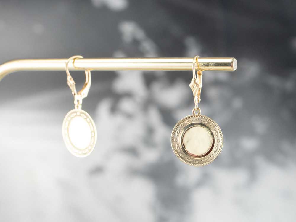 Simply Chic Gold Disk Drop Earrings - image 8