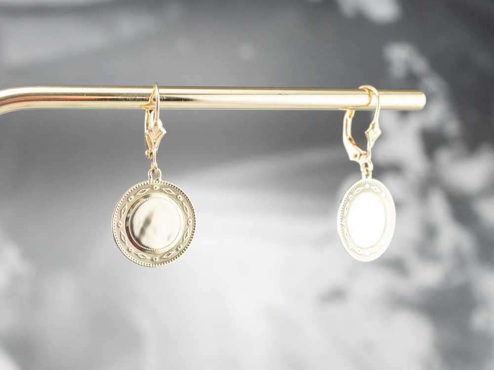 Simply Chic Gold Disk Drop Earrings - image 9