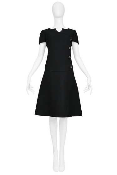 COURREGES BLACK WOOL MOD DRESS