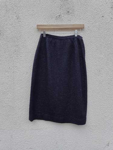 Vintage Black Wool Pencil Skirt