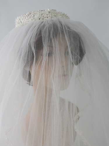 1970's Womens Wedding Veil Hat - image 1