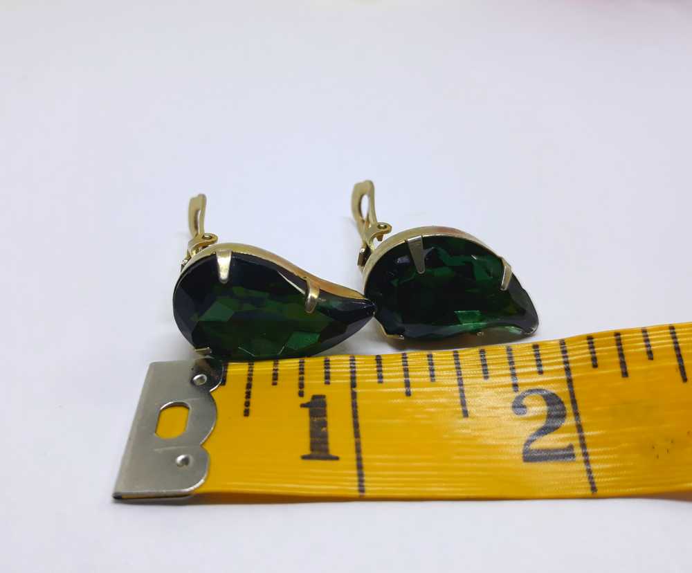 Gorgeous Green Teardrop Earrings - Clip-On Earrin… - image 8